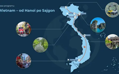 Trasa przez Wietnam: od stolicy Hanoi po Sajgon. Widok na Ha Long, Hoi An, Ninh Binh, Sapa i ruchliwe ulice.