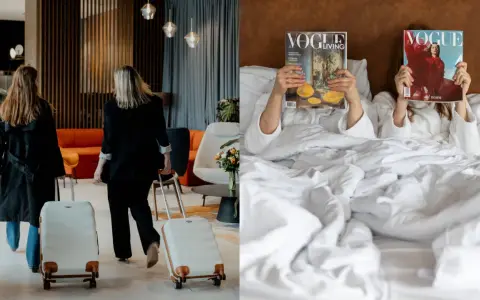 Przyjaciółki rozpoczynają swój weekend spa na Dolnym Śląsku. Po przybyciu relaksują się w łóżku z magazynami Vogue.
