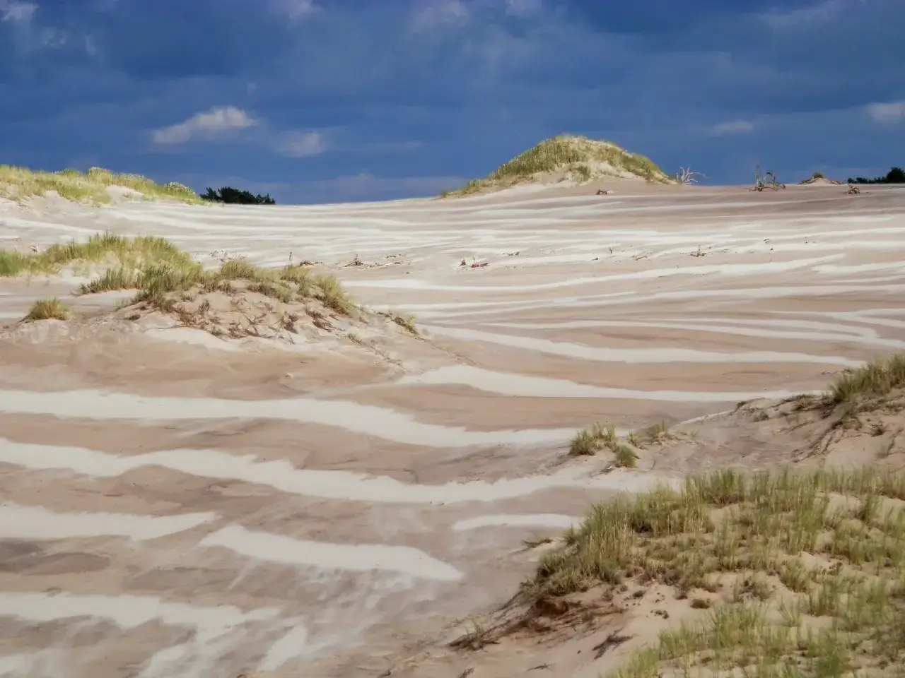 Pustynia w Słowińskim Parku Narodowym, idealne miejsce na piesze wędrówki i podziwianie krajobrazów. Łeba atrakcje dla dorosłych to nie tylko plaża, ale i te niezwykłe wydmy.